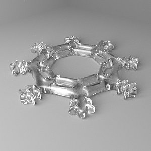 3D snowflake 3 model