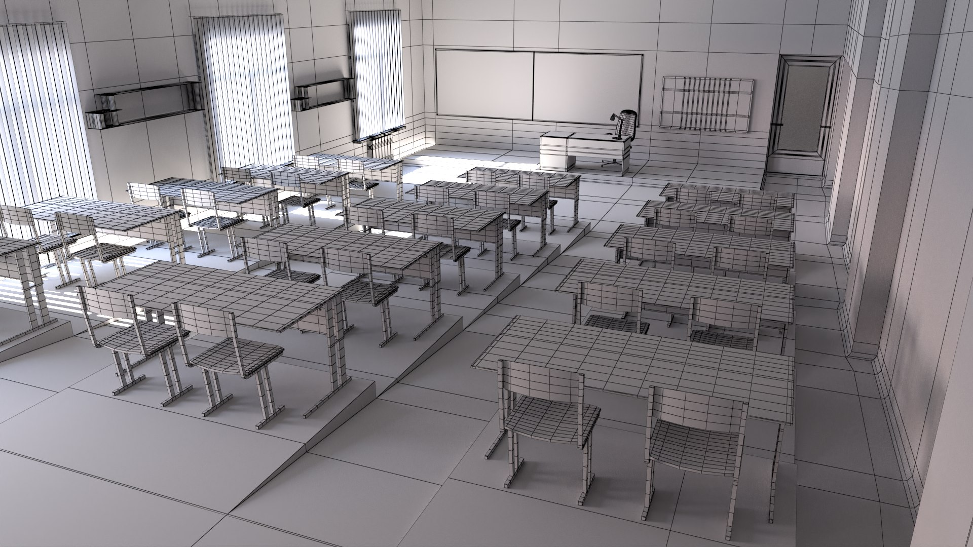 3D School Classroom Room Model - TurboSquid 1480014