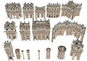 3D Italian Facades Pack model