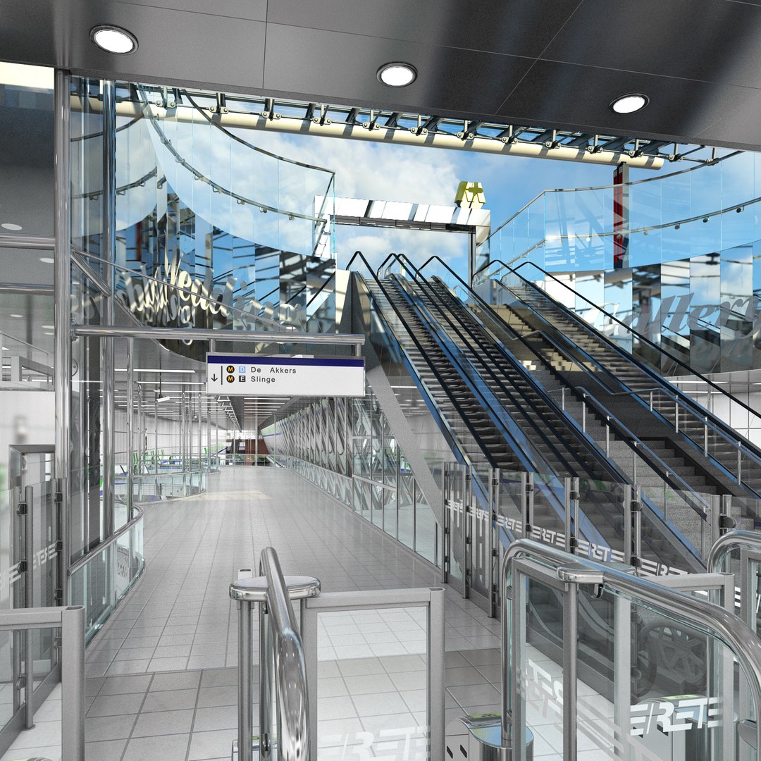 Metro Station Subway 3D Model 3D model preview