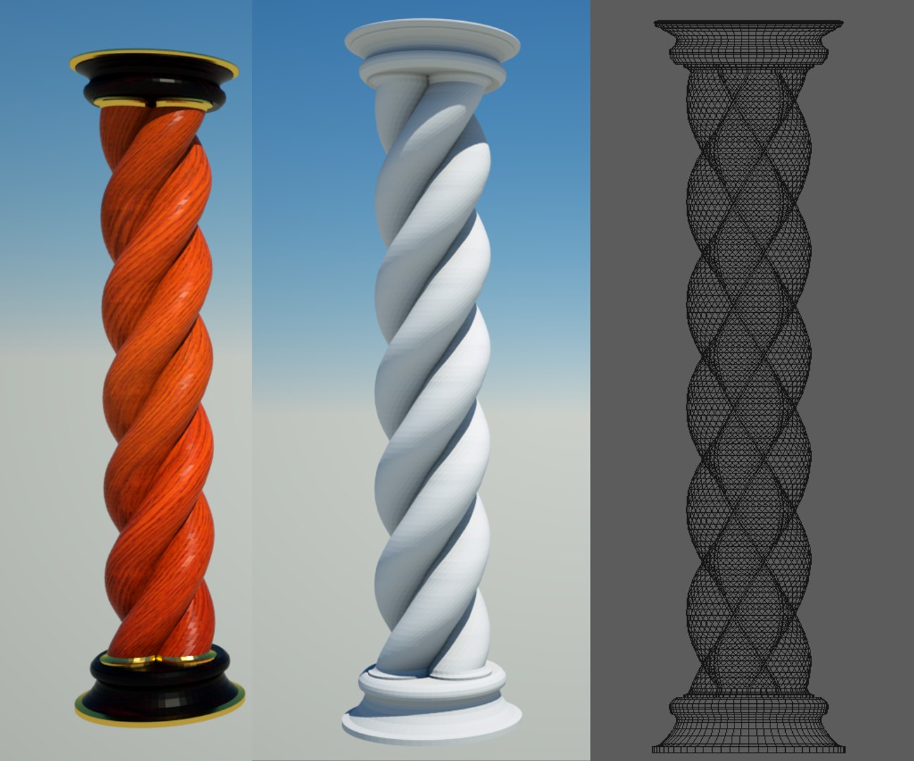 3d Twisted Columns