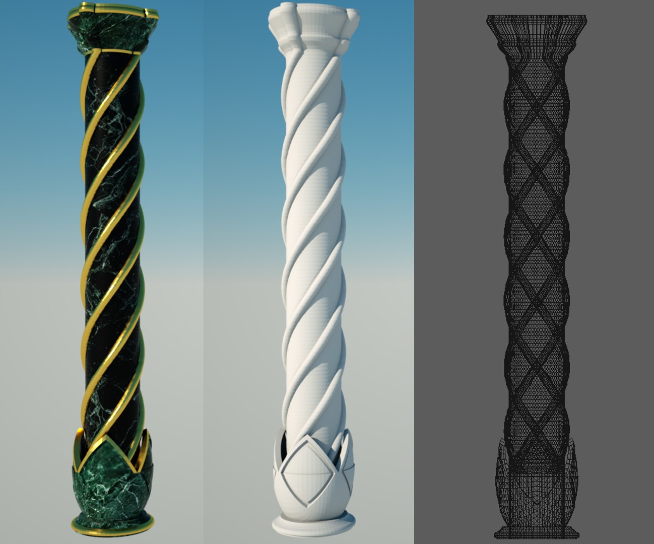 3d Twisted Columns