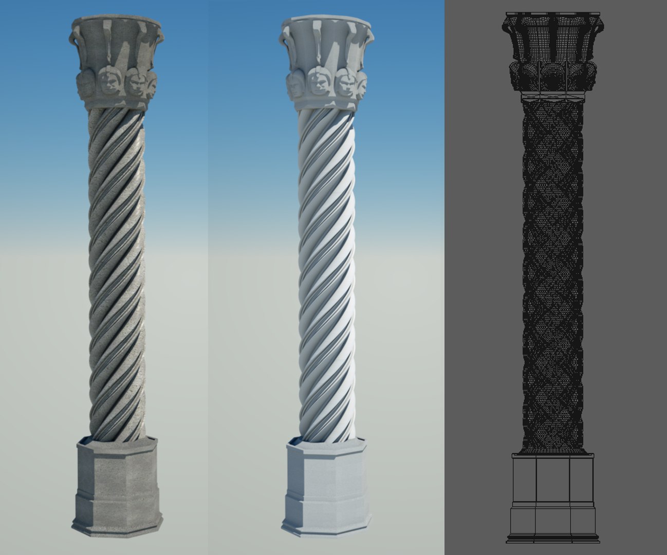 3d Twisted Columns