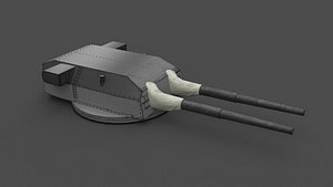 38 cm SK C34 naval gun Low-poly 3D model