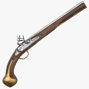 3ds flintlock pistol modeled