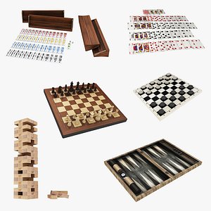 3D model board backgammon 2 chess