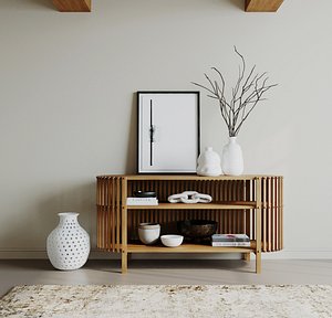 Console table with decor