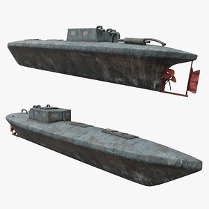Vehicle Narco Submarine Semi Submersible Blue Old model