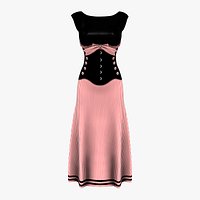 Striped Fishtail Floor Length Mermaid Skirt Dress