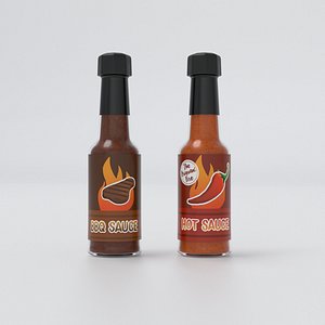 3D chilli sauce bottles