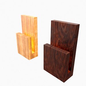 3D modern wood wall lamp model