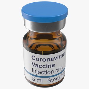 coronavirus vaccine vial 5ml 3D model