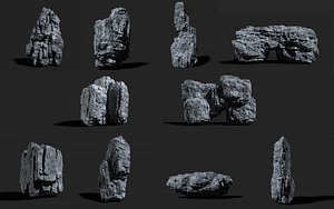 3D model Cliff Rock Collection 024