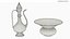 Aged Metal Ewer with Matching Bowl Old