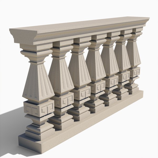 square balustrade - 3d model