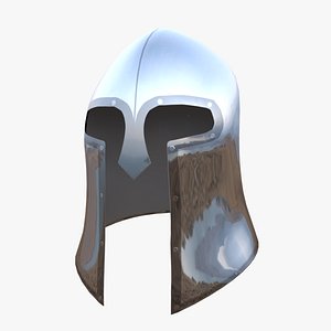 3D model Medieval Great Helm Knight Helmet Low Poly PBR 3D Model
