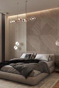 modern bedroom design scene 3D model