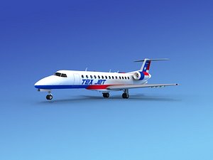 3d model of embraer erj jets