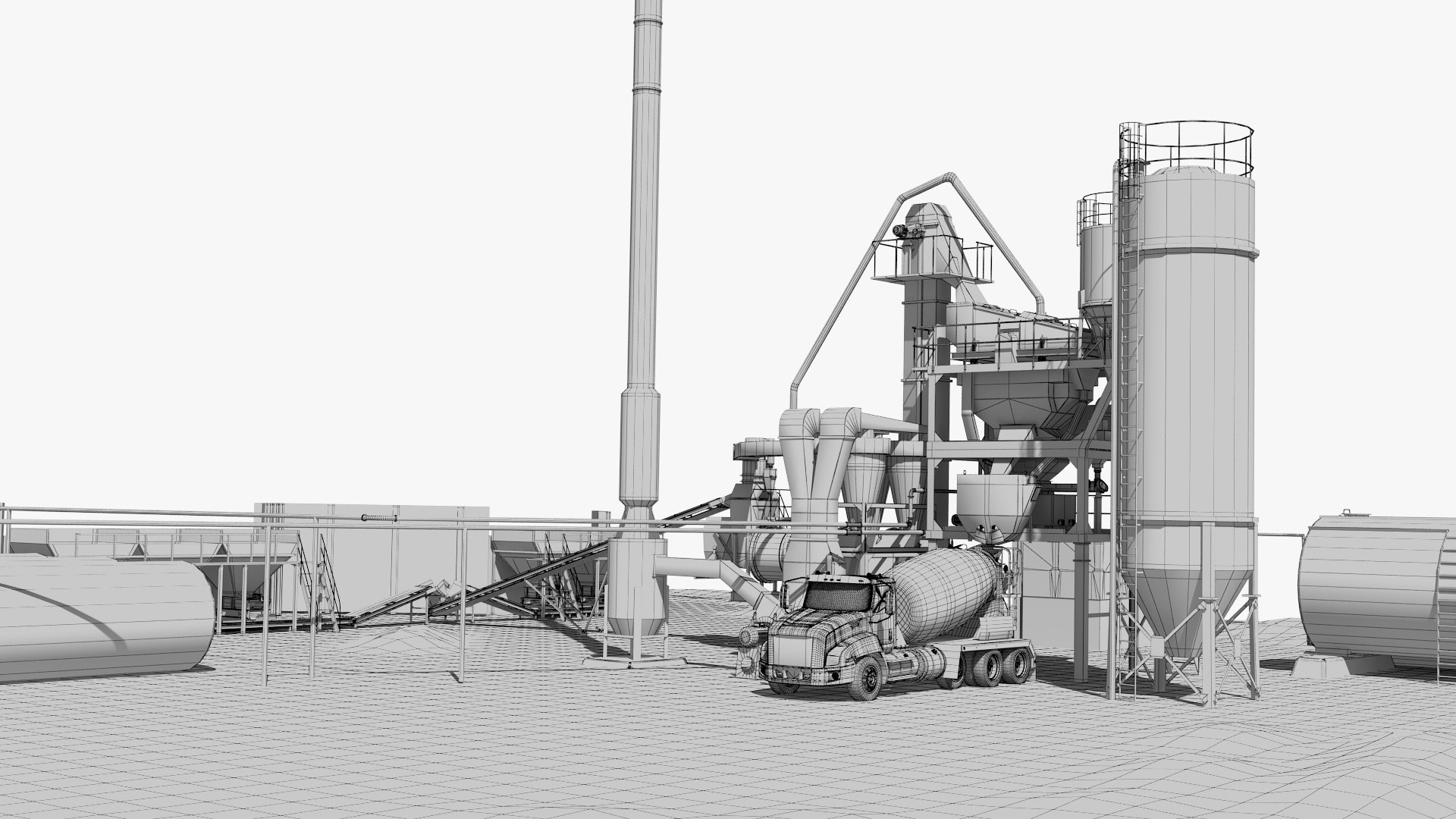 3D Asphalt Concrete Plant - TurboSquid 1584760