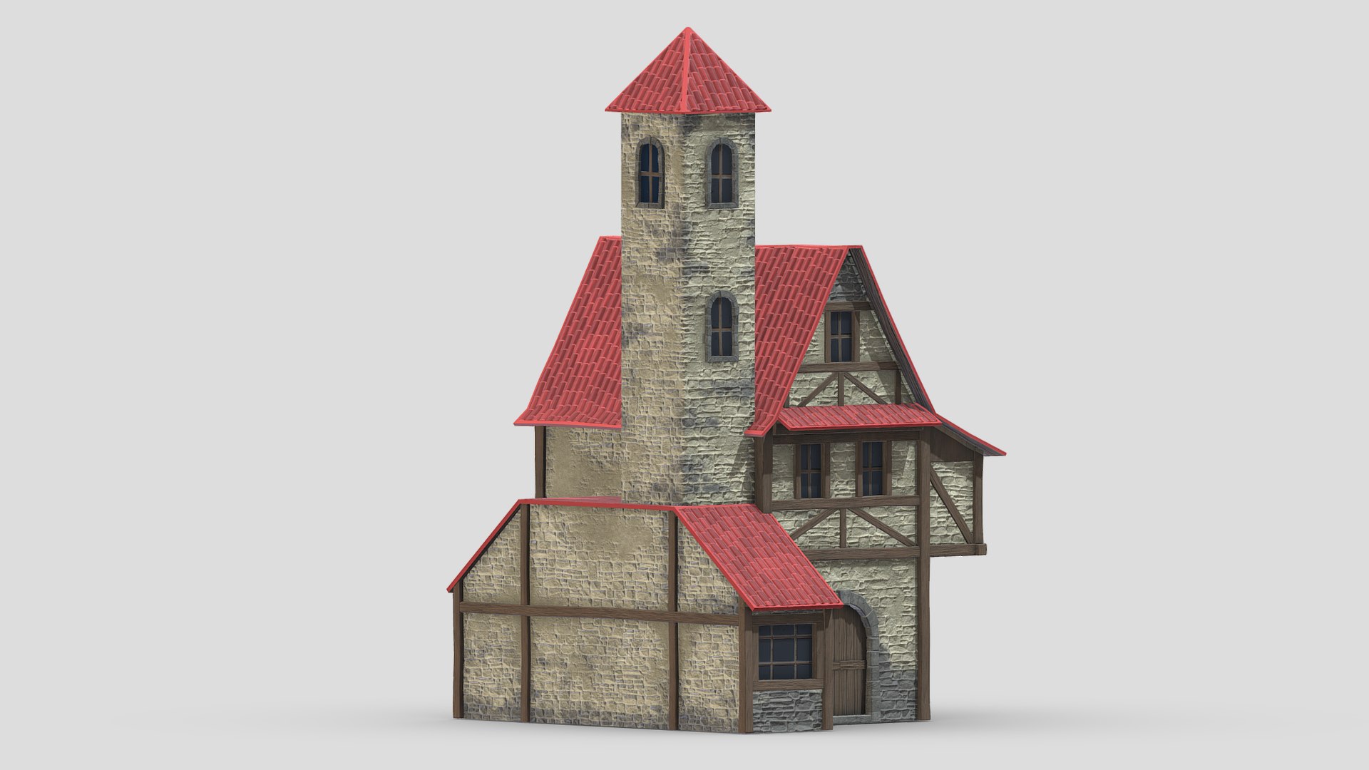 Medieval Building 03 Low Poly PBR Realistic 3D - TurboSquid 1973780