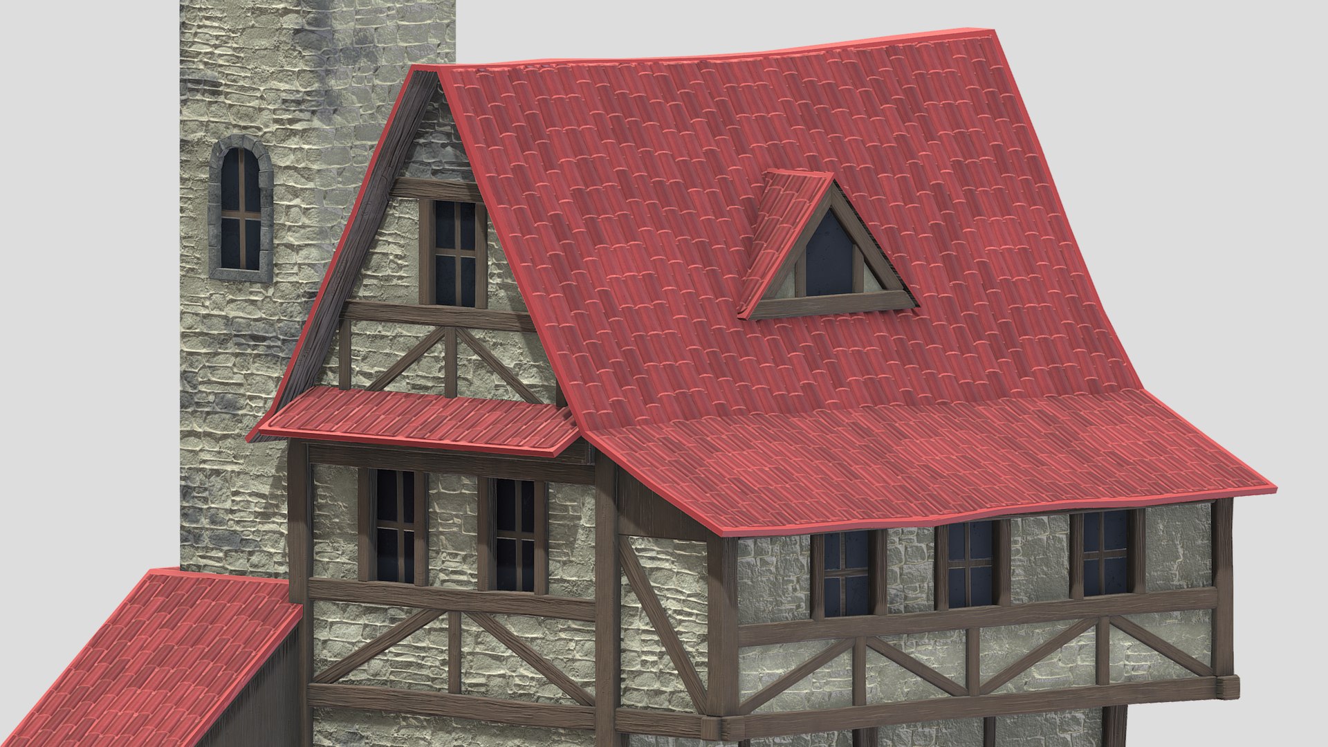 Medieval Building 03 Low Poly PBR Realistic 3D - TurboSquid 1973780