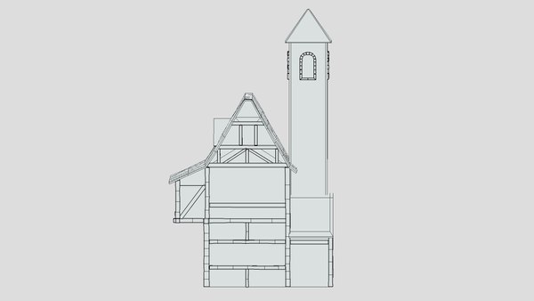 3D модель Medieval Building 03 Low Poly PBR Realistic - TurboSquid 1973780