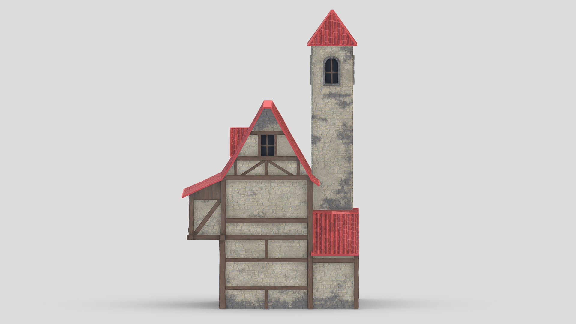 Medieval Building 03 Low Poly PBR Realistic 3D - TurboSquid 1973780