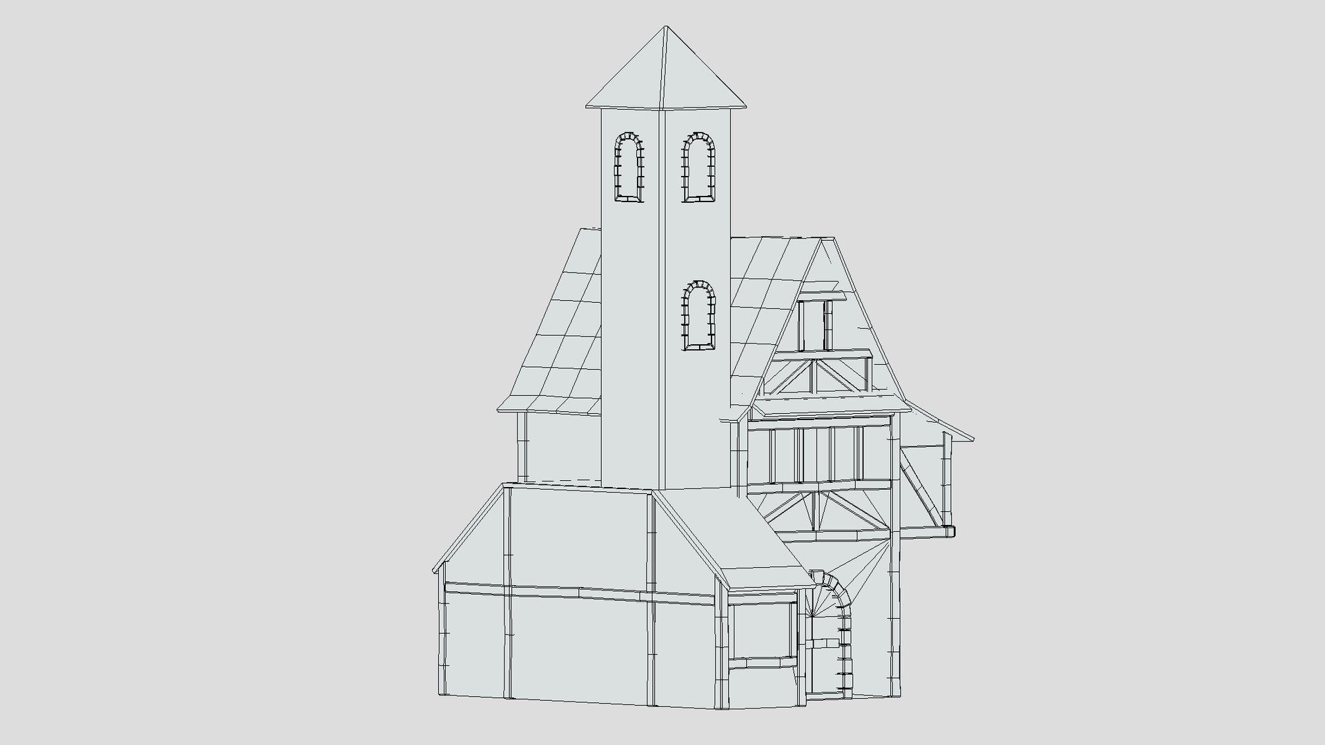 Medieval Building 03 Low Poly PBR Realistic 3D - TurboSquid 1973780