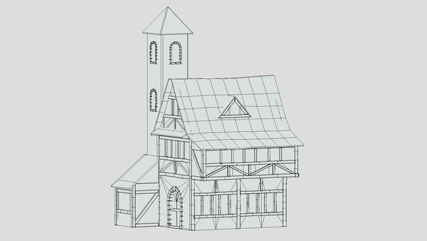 3D модель Medieval Building 03 Low Poly PBR Realistic - TurboSquid 1973780