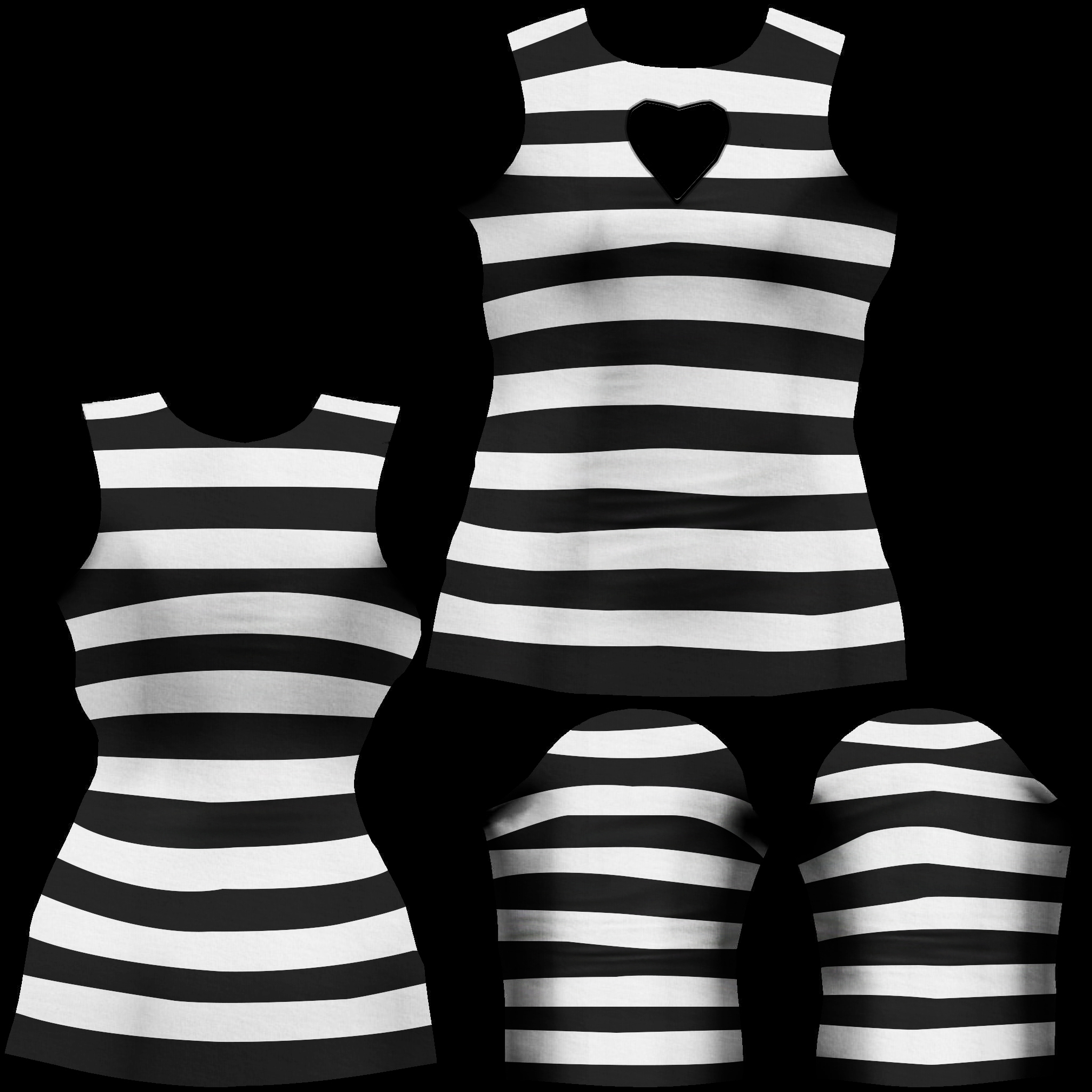 3D Womens Prisoner Costume model - TurboSquid 1808945