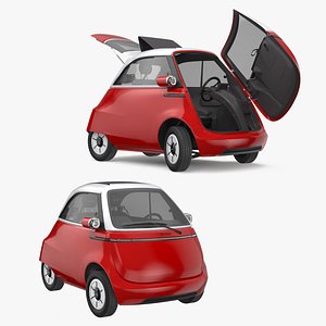 3D model Urban Mobility Microlino EV White Red Rigged