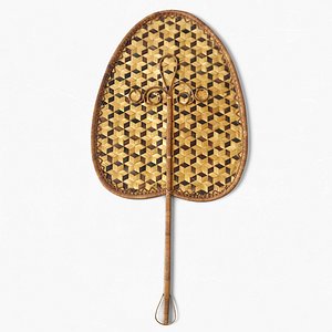 3D Mid-Century Wicker Fan Wall Art