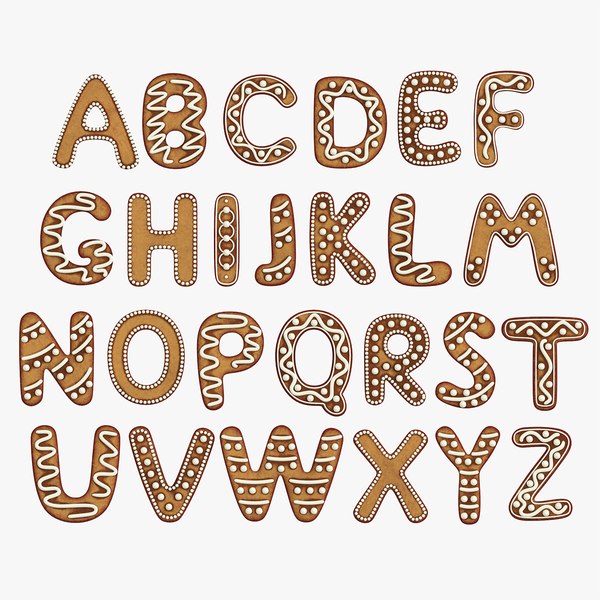 Alphabet letters decorated 04 3D model