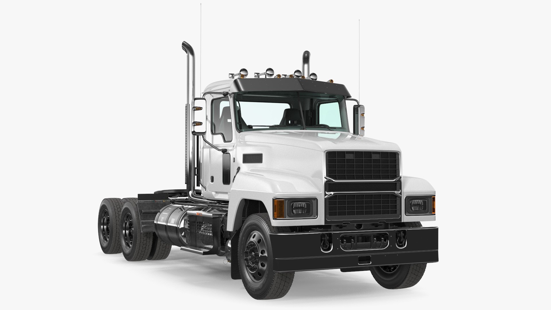 2025 Cab and Chassis Truck White 3D model preview