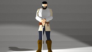 3D swordsman adventurer model