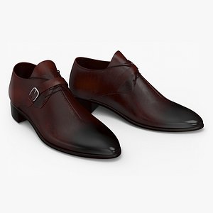 3D model Burgundy Monk Strap Shoes