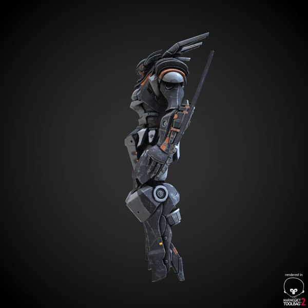 3d mech pbr marmoset