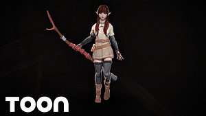 Elf Mage - Game Ready - Rigged - Low Poly - Colourly