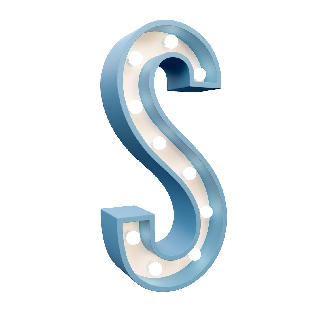 3D Marquee Letter S Led Glow Sign Model - TurboSquid 1973886