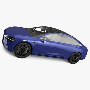 Urban Electric Sedan Car Blue