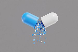 Open capsule pill 3D model