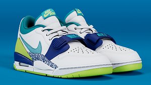 Air Jordan Legacy 312 Low Ultramarine Neon Yellow Aquamarine model