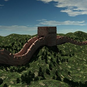 万里の長城3Dモデルダウンロード用。TurboSquid
