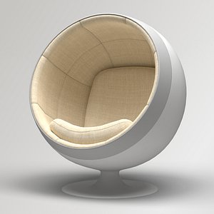 Round Futuristic Armchair low-poly 3D model 3D
