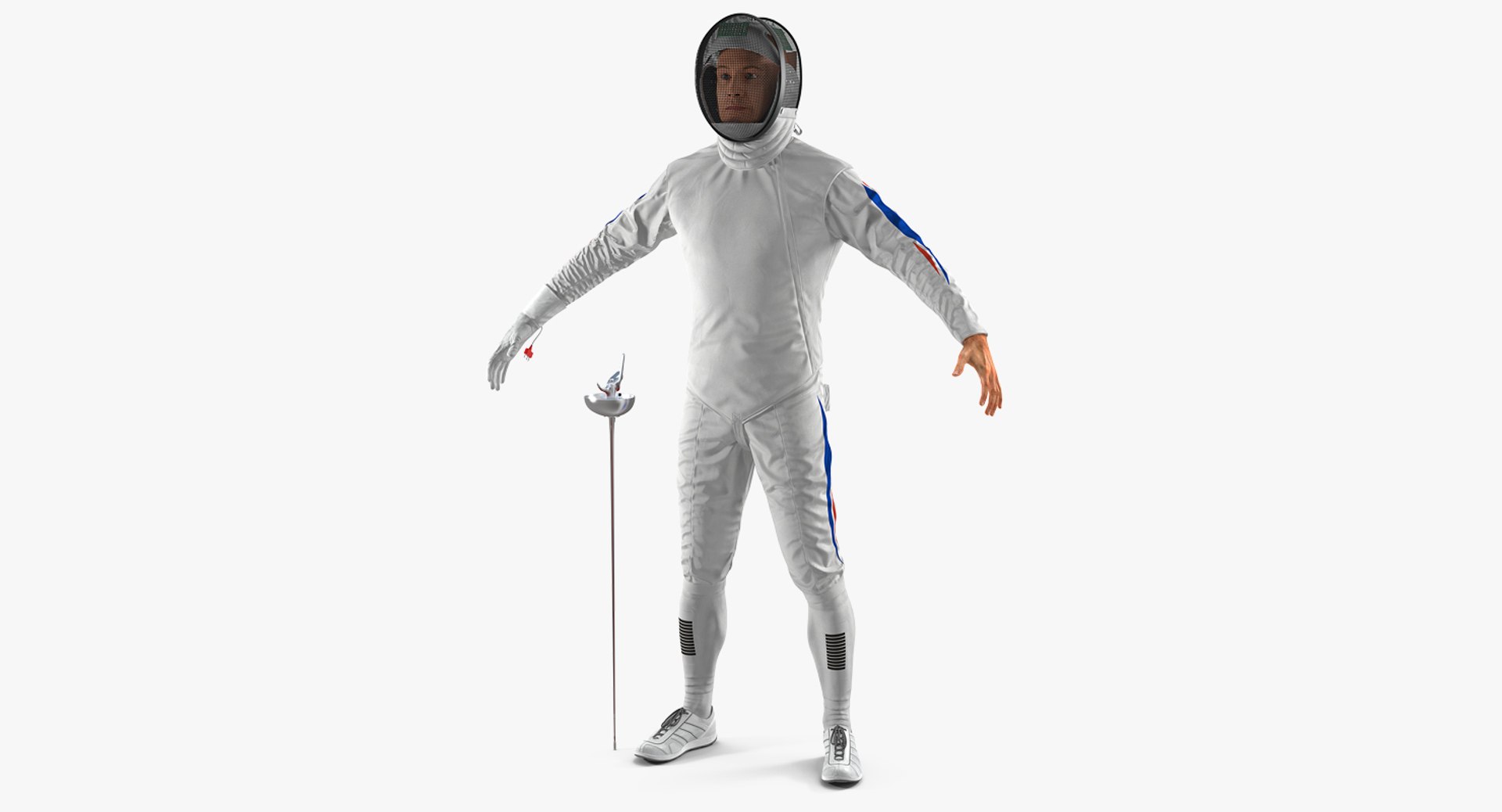 Fencer T-Pose 3D Model 3D model preview