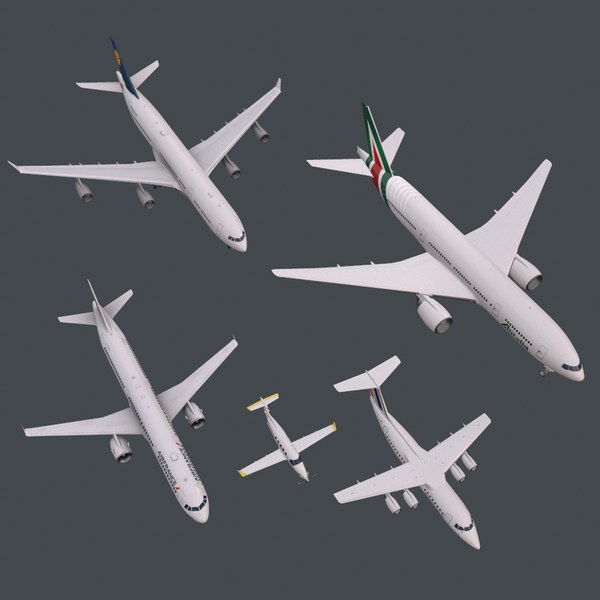 3D model real-time planes a321 b772