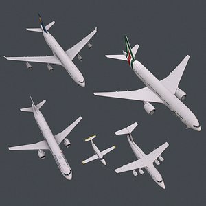 A321 A343 B772 PC-12 RJ85 real-time PBR planes collection