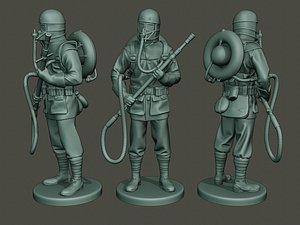german soldier ww1 stand 3D model