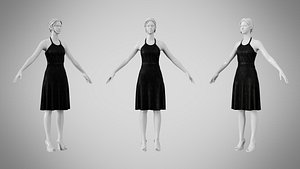 Dress 22 Black Velvet With Design
