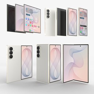 3D model Samsung Galaxy Fold 8 Ultra Cream - Rigged  Animated